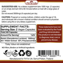 Load image into Gallery viewer, 240 x Reishi Mushroom (Lingzhi, Ganoderma) Immune Support 20:1 Extract Capsules