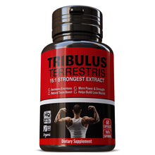 Load image into Gallery viewer, Tribulus Terrestris Strongest Extract 15:1 Saponins 96% Bigger Muscles 100% Natural Herbal Supplement Pills