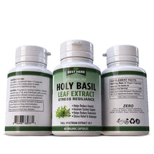 Load image into Gallery viewer, Holy Basil BEST HERB Capsules for Stress Relief, Energy Boost, and Immune Support