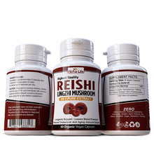 Load image into Gallery viewer, Reishi Mushroom (Lingzhi, Ganoderma) Longevity Support Super Food 20:1 Extract Capsules Immune System