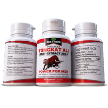 Load image into Gallery viewer, Tongkat Ali Root Premium Wild Grade 'A' Extract 200:1 Power For men 100% Natural Herbal Supplement Pills