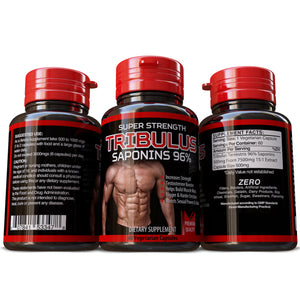 Tribulus Terrestris Saponins 96% Strongest Extract 15:1 Bigger Muscles 100% Natural Herbal Supplement Pills