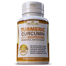 Load image into Gallery viewer, Turmeric Curcumin 95% Strong Extract With Black Pepper (BioPerine) Capsules