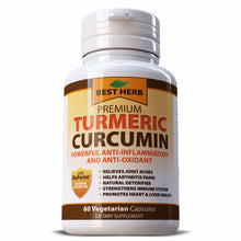 Load image into Gallery viewer, Best herb Premium Turmeric 95% Curcuminoids & Black Pepper Herbal Supplement Capsules Pills