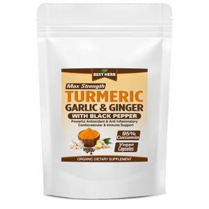 240 x Capsules Premium Extract Turmeric (Curcumin 95%) with Garlic, Ginger & Black Pepper (BioPerine)