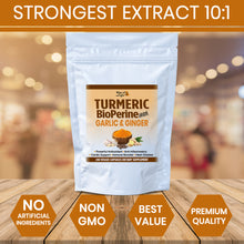 Load image into Gallery viewer, 240 x Capsules Strongest Extract Turmeric (Curcumin 95%) with Garlic, Ginger &amp; Black Pepper (BioPerine)