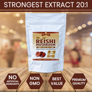240 x Reishi Mushroom (Lingzhi, Ganoderma) Longevity Support 20:1 Extract Capsules