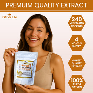 240 x Capsules Turmeric Curcumin 95% With Black Pepper (BioPerine) Strongest 10,000mg Extract