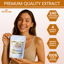 Load image into Gallery viewer, 240 x Capsules Turmeric Curcumin 95% With Black Pepper (BioPerine) Strongest 10,000mg Extract