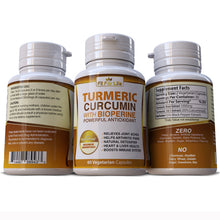 Load image into Gallery viewer, Turmeric Curcumin 95% Strong Extract With Black Pepper (BioPerine) Capsules