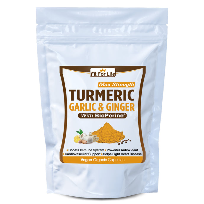 240 x Capsules Strongest Extract Turmeric (Curcumin 95%) with Garlic, Ginger & Black Pepper (BioPerine)