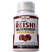 Load image into Gallery viewer, Reishi Mushroom (Lingzhi, Ganoderma) Longevity Support Super Food 20:1 Extract Capsules Immune System