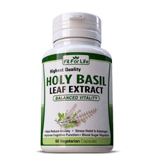 Load image into Gallery viewer, Natural Holy Basil Supplement: Supports Stress Relief, Mental Clarity, and Immune Health