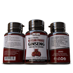 KOREAN RED PANAX GINSENG HIGH STRENGTH GINSENOSIDES EXTRACT FIT FOR LIFE'S PREMIUM SUPPLEMENT