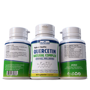 Natural Quercetin Fit For Life Herbal Blend Stress & Cognitive function, Immune Support, Inflammation Relief, Antioxidant Power & Metabolism Boost, Heart & Liver Health