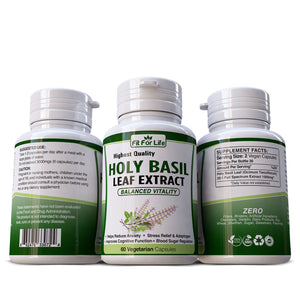 Natural Holy Basil Supplement: Supports Stress Relief, Mental Clarity, and Immune Health