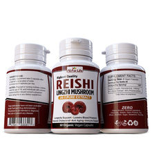 Load image into Gallery viewer, Reishi Mushroom (Lingzhi, Ganoderma) Longevity Support Super Food 20:1 Extract Capsules Immune System