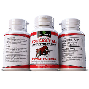 Tongkat Ali Root Premium Wild Grade 'A' Extract 200:1 Power For men 100% Natural Herbal Supplement Pills