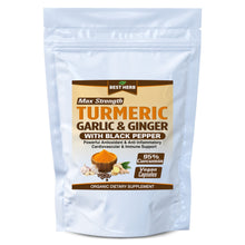 Load image into Gallery viewer, 240 x Capsules Premium Extract Turmeric (Curcumin 95%) with Garlic, Ginger &amp; Black Pepper (BioPerine)