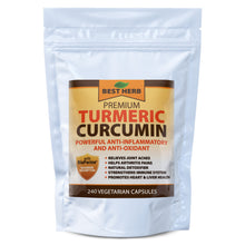 Load image into Gallery viewer, 240 x Capsules Premium 10,000mg Extract Turmeric Curcumin 95% With Black Pepper (BioPerine)