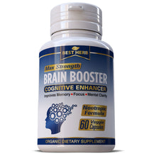 Load image into Gallery viewer, Brain Booster Cognitive Enhancement Nootropic Formula Ginkgo Biloba &amp; Bacopa Monnieri Extract Memory Function Capsules