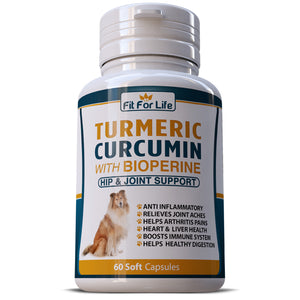 Turmeric Curcumin Capsules Digestive Aid Supplement For Dogs / Pets Hip Stiff Joint Support Tumeric