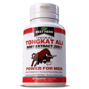 Best Herb Tongkat Ali Root Extract 200:1 Herbal Supplement Capsules Pills